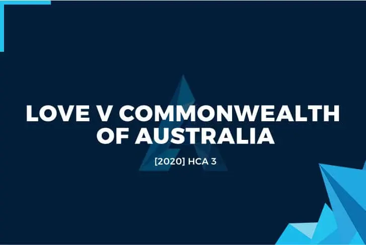 Love v Commonwealth of Australia